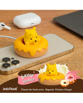 infoThink Winnie the Pooh Series Donut Magnetic Charging Tray
