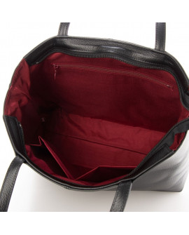 Sabina Donna A4 File compatible Zipper Shrink Leather Tote Bag