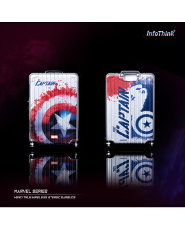infoThink Marvel Series Les héros True Wireless Bluetooth Headphones - Captain America
