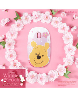 infoThink Winnie the Pooh Series Pink Adorable Wireless Optical Mouse - Cherry Blossom Season Limited