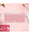 infoThink Winnie the Pooh Series Pink Cute Wireless Keyboard - Sakura Season Limited