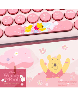 infoThink Winnie the Pooh Series Pink Cute Wireless Keyboard - Sakura Season Limited