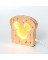infoThink Mickey Series Toast Shaped Solid Wood Lamp