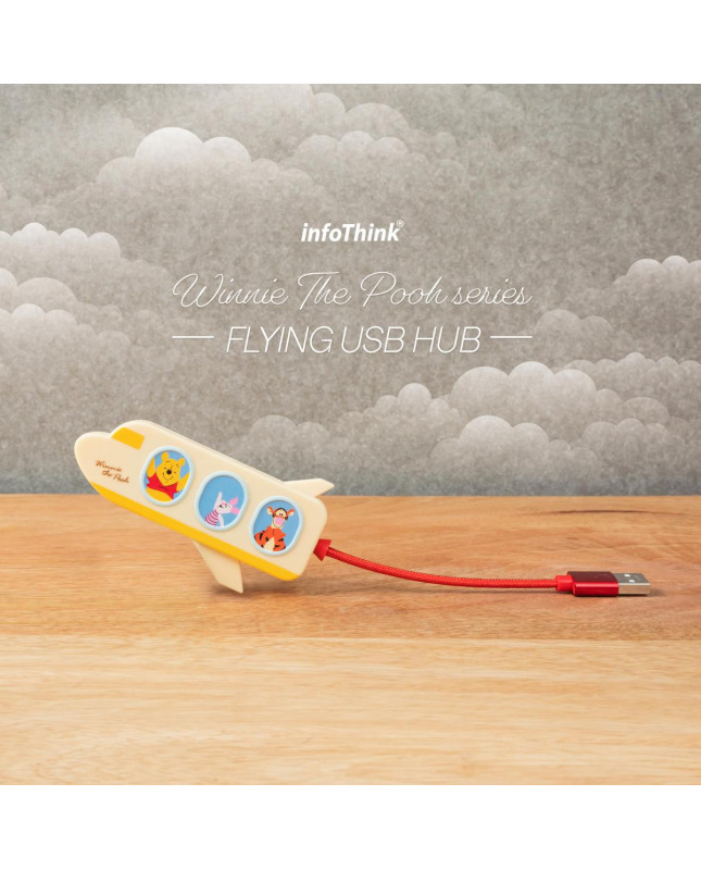 infoThink Winnie the Pooh Series Airplane Shaped USB Hub