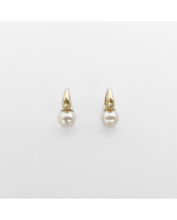 Pierced Earring 18k Gold Post Pearls/Moon Stone