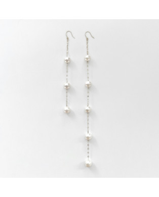 Pierced Earring Gold Post Pearls/Moon Stone