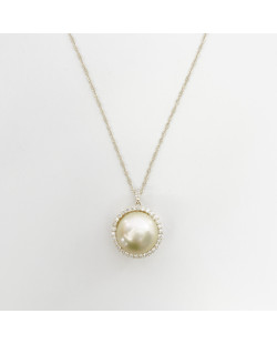 Pearls/Moon Stone 18K Gold Chain
