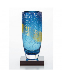 Edo glass vase Fujihana pattern