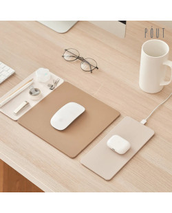 POUT HANDS3 SPLIT MAX 3-in-1 Multifunction Wireless 15W Fast Charging Mouse Pad